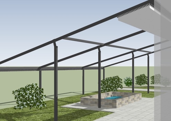Aluminium Retractable Awning Customized Screen Pergola With Led Lights