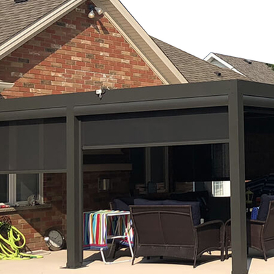 Outdoor Zip Track Blinds UV Proof Various Color For Aluminium Gazebo Pergola