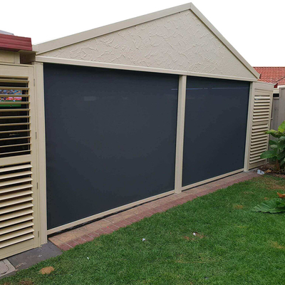 Motorized Facade Sunshade Zip Track Blinds UV Coating