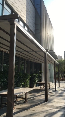 Outdoor Retractable Roof Awning Pvc Fabric Metal Pergola Pvc Coated Sail Finishing
