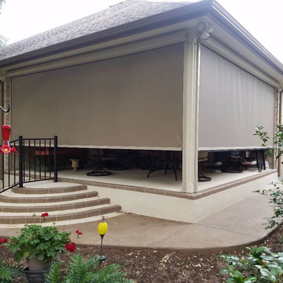 Aluminium Alloy Waterproof Windproof Zip Track Blinds PVDF Surface