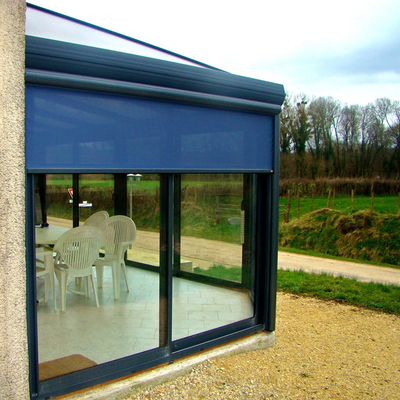 Integrated Windproof Roller Blinds Facade Sunshade Motorized Roller Shades