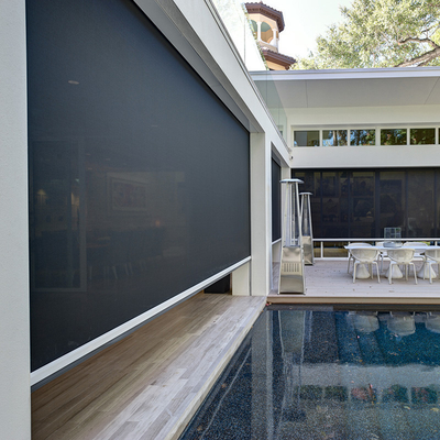 30% Openness Factor Fabric Outdoor Zip Track Blinds For Modern Outdoor Spaces