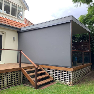 Facade Sunshade Polyester UV Coating Zip Track Blinds Wind Resistance