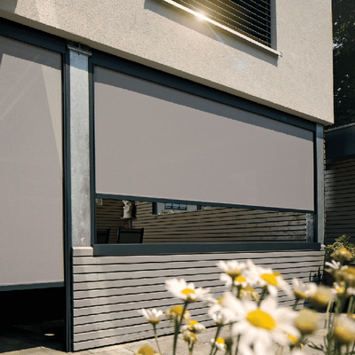 30% Openness Factor Fabric Outdoor Zip Track Blinds For Modern Outdoor Spaces