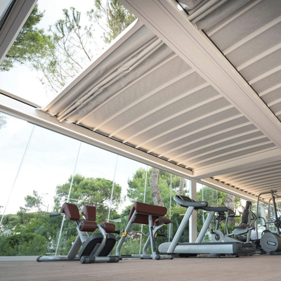 Customized Retractable Outdoor Roof Automatic Pergola Roof For Swimming Pool