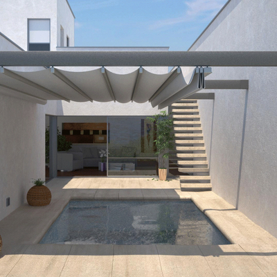 Customizable Pvc Pergola Retractable Roof Shade Rain Protection For Private Residence