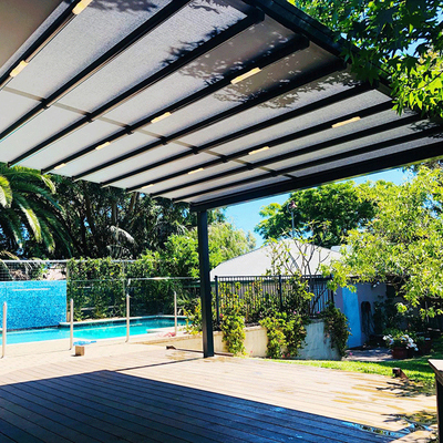 Customizable Pvc Pergola Retractable Roof Shade Rain Protection For Private Residence