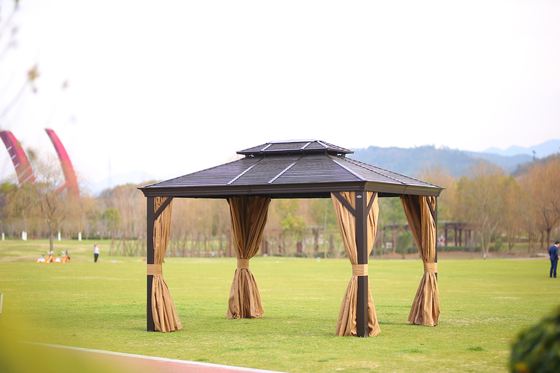Rust Proof Polycarbonate Double Roof Gazebo With Steel Frame