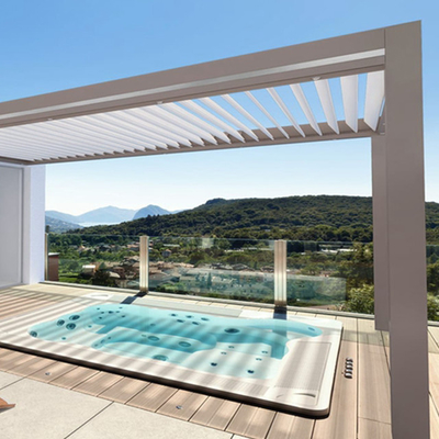 Rainproof Adjustable Extruded 6063 Aluminum Louvered Pergola