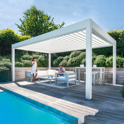 Modern 2.5mm Open Roof  Automatic Insulated Aluminum Pergola