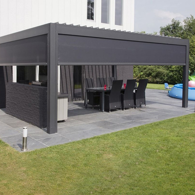 Motorized  Sunshade  Outdoor Aluminum Pergola With LED Light
