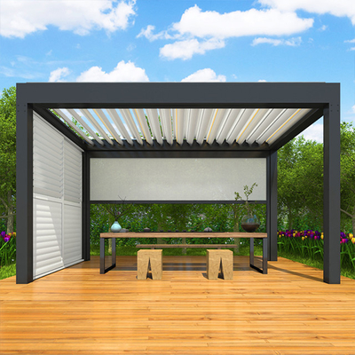IP67 Motor 100*65*2mm Gutters Waterproof Retractable Pergola