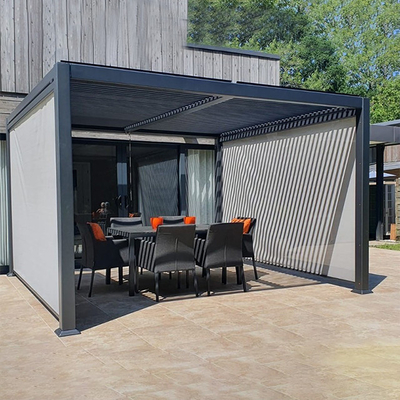 Awning System 202mm Adjustable Aluminum Pergola With Retractable Canopy