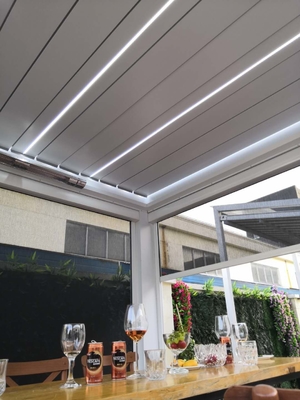 Waterproof Gazebo Pergola Removable Roof Pvc Pergola Roof With Led Lights
