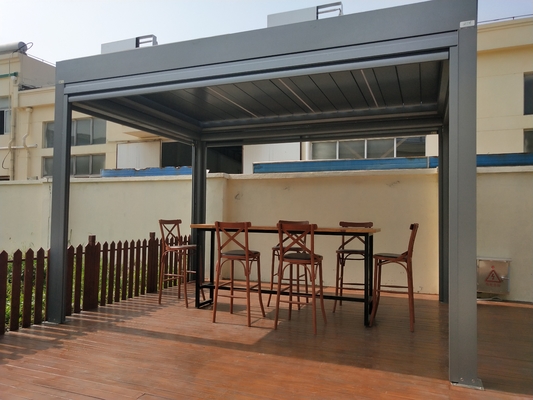 Waterproof Gazebo Pergola Removable Roof Pvc Pergola Roof With Led Lights