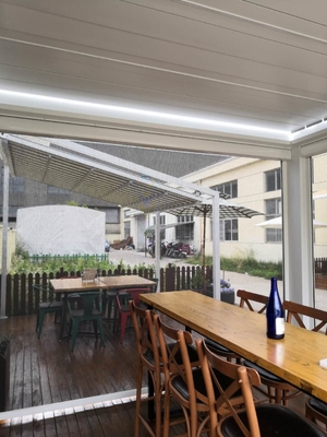 Waterproof Gazebo Pergola Removable Roof Pvc Pergola Roof With Led Lights