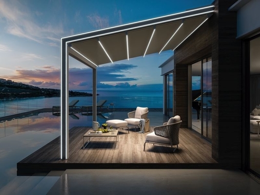 Modern Design Bioclimatic Motorized Aluminium Retractable PVC Pergola