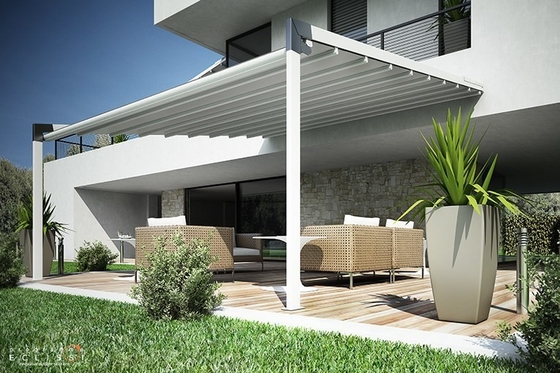 PVC Sail Sunshade Retractable Awning Pergola Weather Resistant