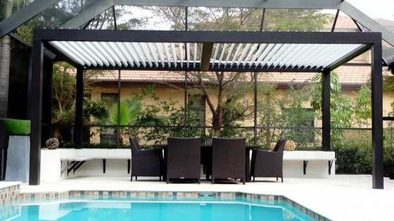 Powder Coated 202mm Aerofoil IP67 Aluminum Pergola