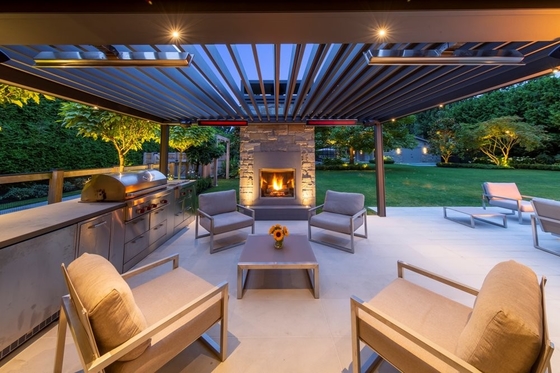 Louver Roof Gazebo Garden Bioclimatic Aluminum Pergola Anodic Oxidation