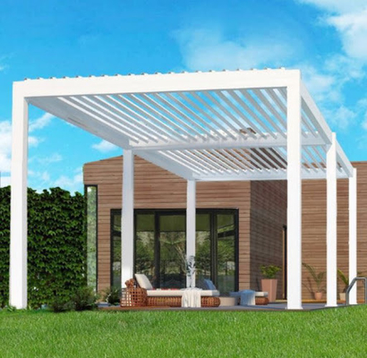 Aluminum Motorized Gazebo Bioclimatic Louvered Roof Pergola OEM