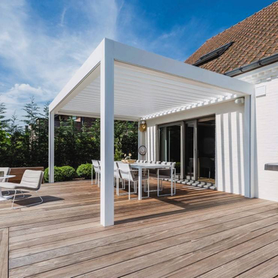 Louvered Roof Motorized Aluminium Pergola Adjustable Waterproof