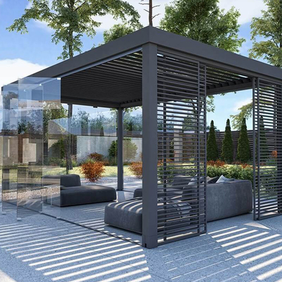 Waterproof Louver Roof Motorized Aluminum Pergola Powder Coated