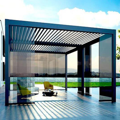 Outdoor Motorized Extruded 6063 Aluminum Pergola PVDF Coating
