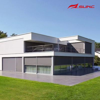 Integrated Windproof Roller Blinds Facade Sunshade Motorized Roller Shades