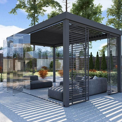 Louver Roof Outdoor Motorized Aluminium Pergola Anodic Oxidation