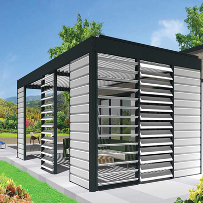 Louver Roof Outdoor Motorized Aluminium Pergola Anodic Oxidation