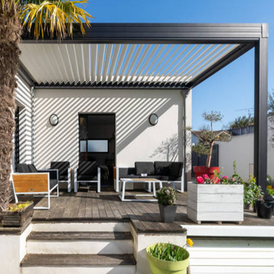 Outdoor Modern Louvered Roof Aluminum Pergola Powder Coated