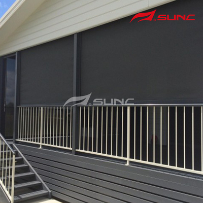 Sunshading Motorized Zip Track Outdoor Blinds Windproof Rainproof