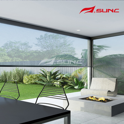 Outdoor Rainproof Zip Track Blinds Aluminium Alloy Window Roller Blinds