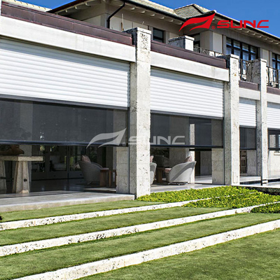 Motorized Roller Shade Zip Track Blinds For Pergola Canopy Restaurant