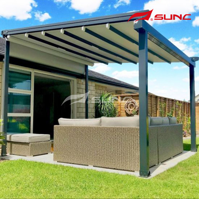 World Expo Performing Arts Center PVC Pergola With Retractable Roof System And Side Screen