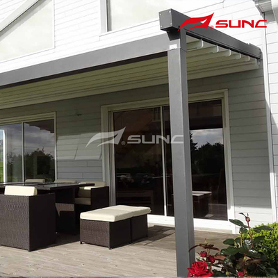 Aluminium Frame PVC Sail Retractable Roof Pergola Remote Control
