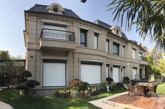 Terrace Sun Shading Motorized Outdoor Roller Blinds Pvdf Surface