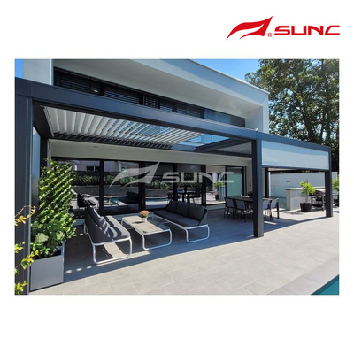 IP67 Anthracite Aluminium Pergola Anodic Oxidation Garden Pergolas