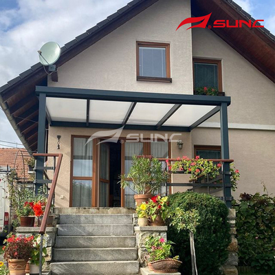 Wall Mounted Or Freestanding Retractable Roof Pergola With Anodic Oxidation And PVC Sail Finishing