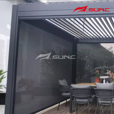 Terrace Sun Shading Aluminium Roll Up Window Shades UV Coating