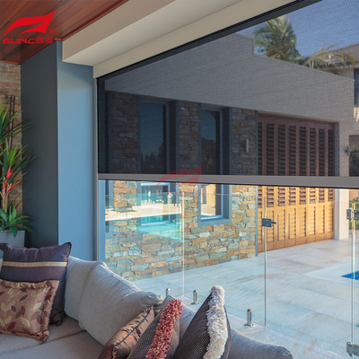 10% Openness Factor Window Covering Zip Track Blinds with Aluminium Alloy Side Track and Optional 100% Openness Factor