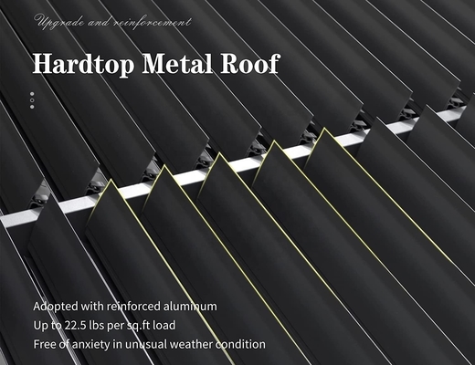 Waterproof Manual Aluminum Pergola Hardtop Garden Building Gazebo