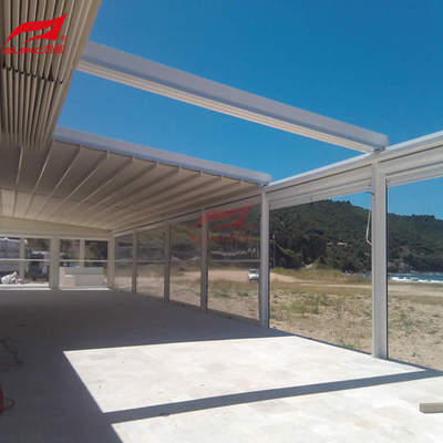 Bioclimatic Aluminum PVC Retractable Roof Systems Rain Protection