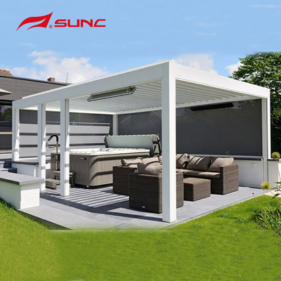 Manual Garden Outdoor Aluminium Pergola Rodent Proof With Zip Screen