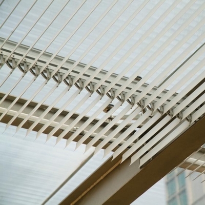 Aerofoil Aluminum Retractable Louvered Roof Systems Building Facade Light Control