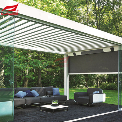 4x4m Outdoor Motorized Aluminum Pergola With Louver Roof Garden Building