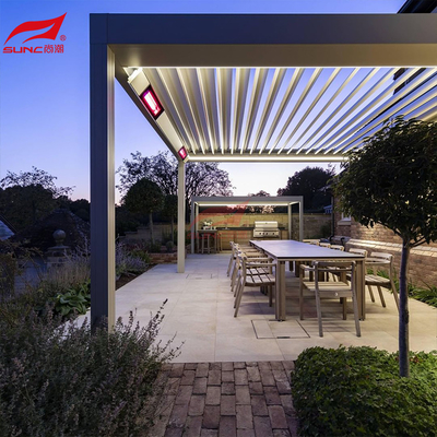3x6m Motorized Aluminum Pergola Gazebo Outdoor Motorized Louver Roof