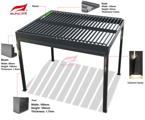 10' × 10' Adjustable Hardtop Manual Louvered Pergola Outdoor Patio Sun Shade Shelter